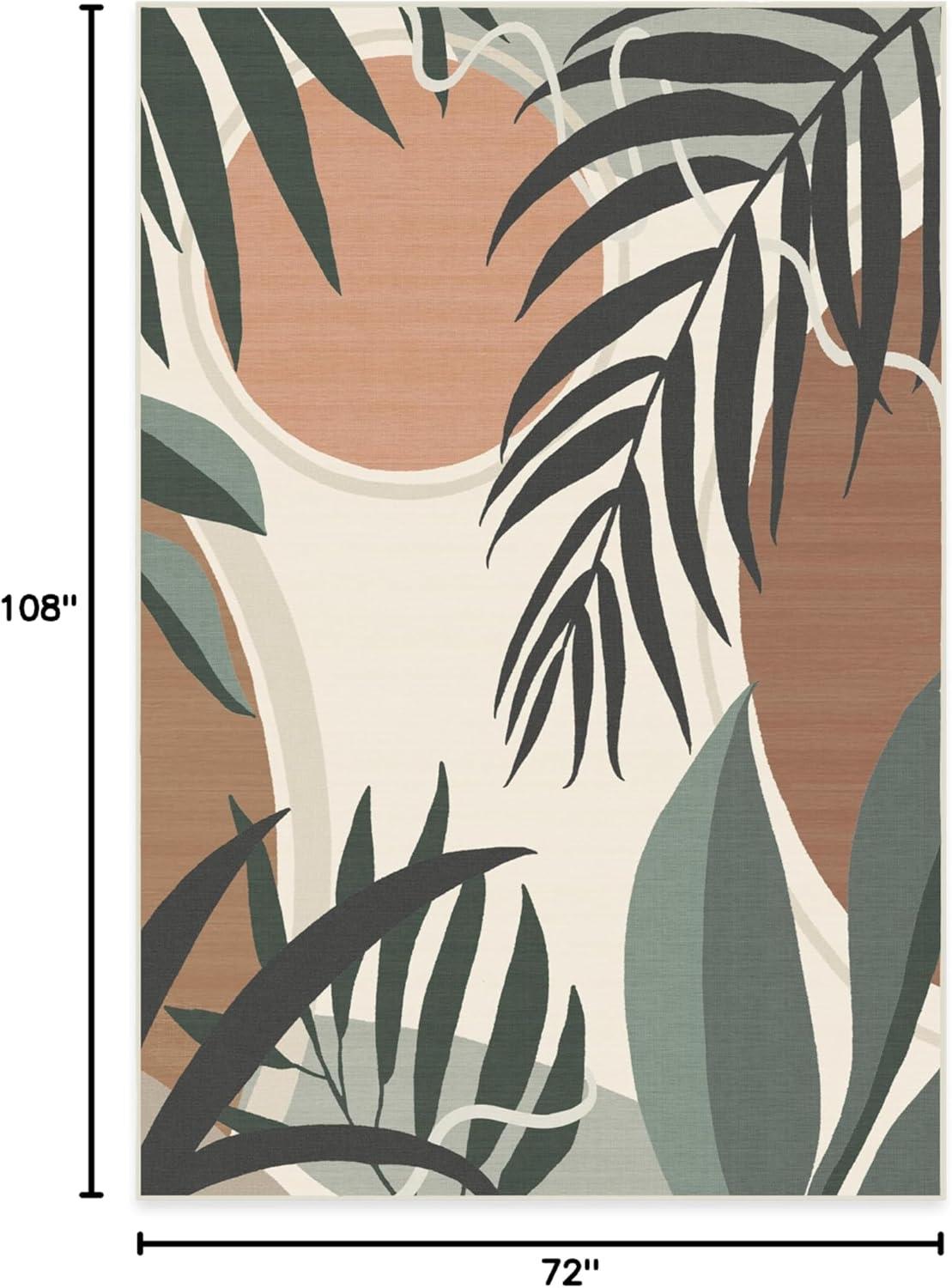 imageRUGGABLE Washable Area Rug Outdoor Watercolor Waves Copper Jade 5x7 StainResistant NonSlip Medium Machine Washable Rugs for Entryway Patio Balcony Deck ampamp Porchwith Standard PadTulum Desert Sage Standard Pad