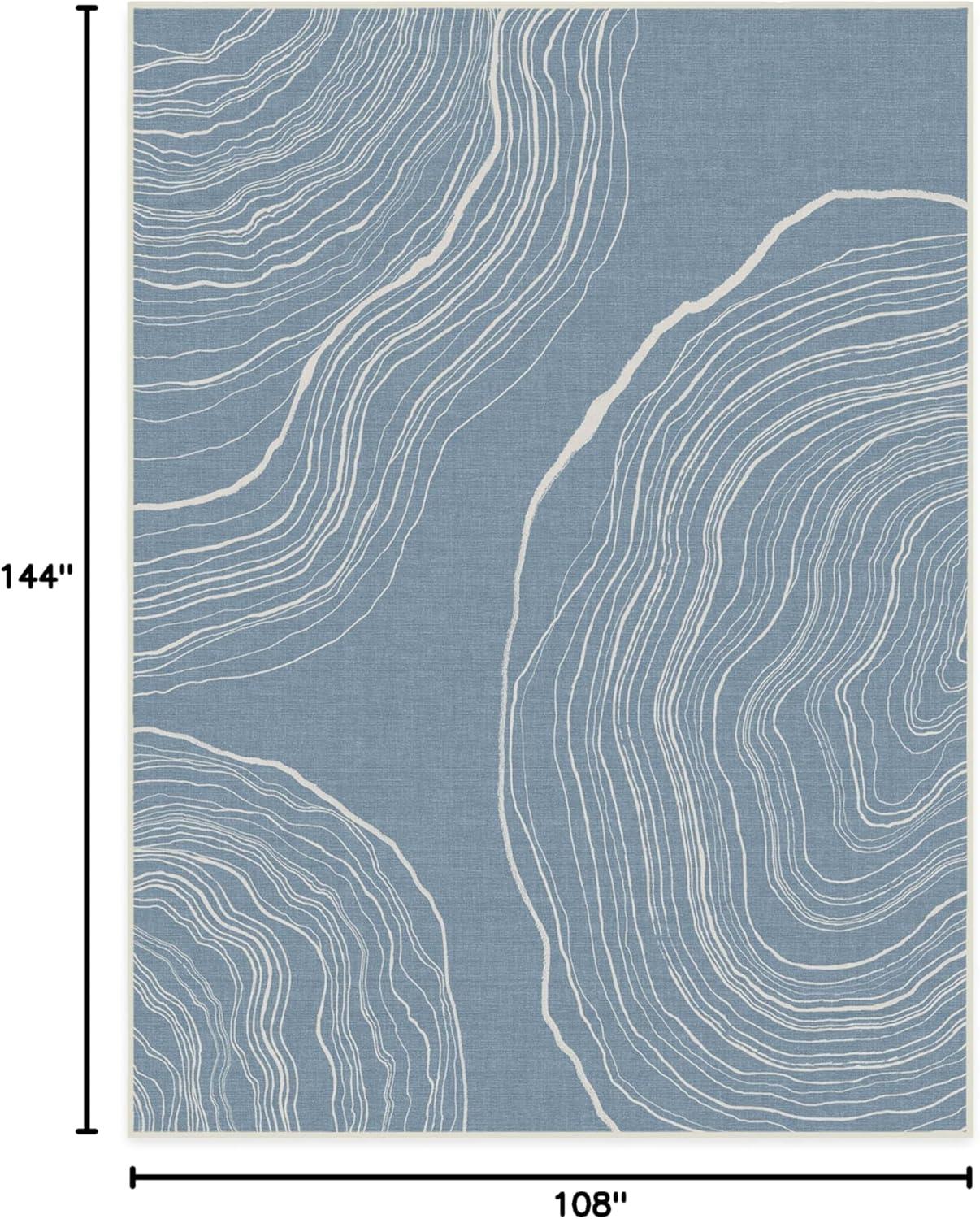 imageRUGGABLE Washable Area Rug Outdoor Watercolor Waves Copper Jade 5x7 StainResistant NonSlip Medium Machine Washable Rugs for Entryway Patio Balcony Deck ampamp Porchwith Standard PadKalder Slate Blue Standard Pad