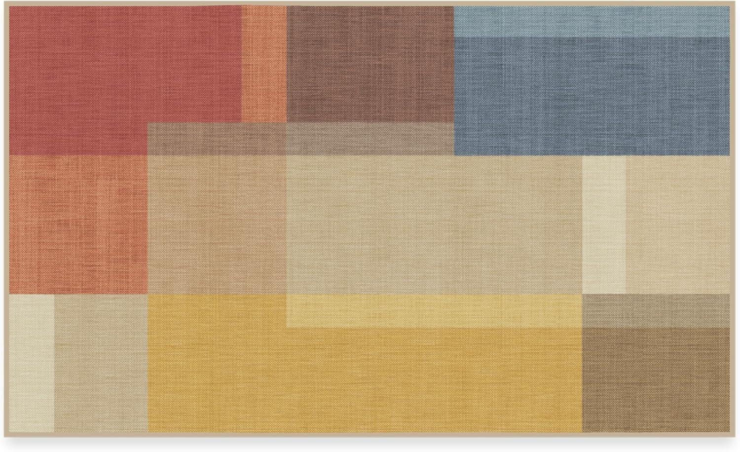 imageRUGGABLE Washable Area Rug Outdoor Watercolor Waves Copper Jade 5x7 StainResistant NonSlip Medium Machine Washable Rugs for Entryway Patio Balcony Deck ampamp Porchwith Standard PadCampo Multicolor Standard Pad