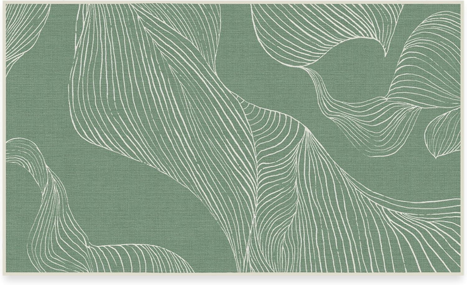 imageRUGGABLE Washable Area Rug Outdoor Watercolor Waves Copper Jade 5x7 StainResistant NonSlip Medium Machine Washable Rugs for Entryway Patio Balcony Deck ampamp Porchwith Standard PadSana Laurel Green Standard Pad