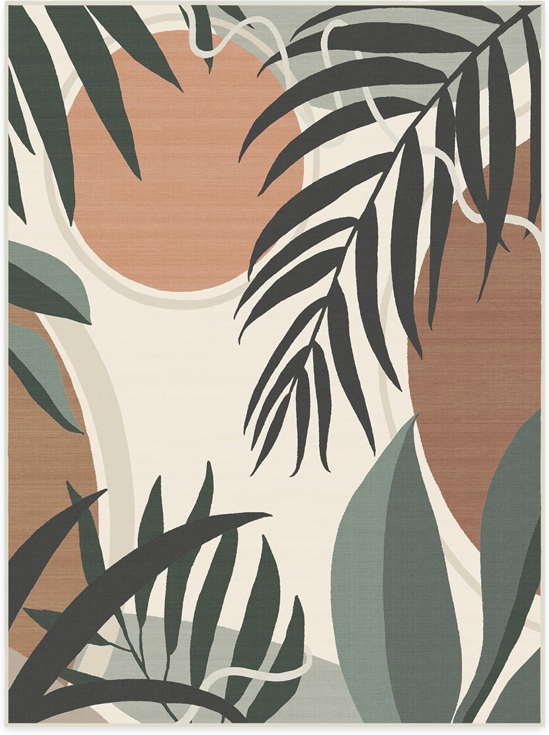 imageRUGGABLE Washable Area Rug Outdoor Watercolor Waves Copper Jade 5x7 StainResistant NonSlip Medium Machine Washable Rugs for Entryway Patio Balcony Deck ampamp Porchwith Standard PadTulum Desert Sage Standard Pad