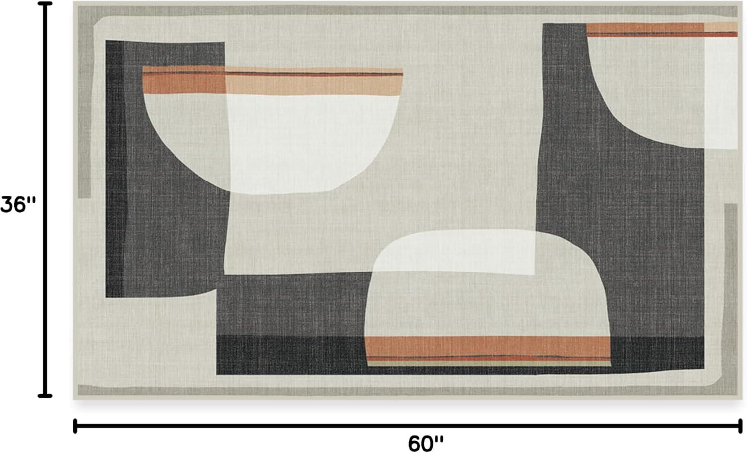 imageRUGGABLE Washable Area Rug Outdoor Watercolor Waves Copper Jade 5x7 StainResistant NonSlip Medium Machine Washable Rugs for Entryway Patio Balcony Deck ampamp Porchwith Standard PadOlena Charcoal Standard Pad