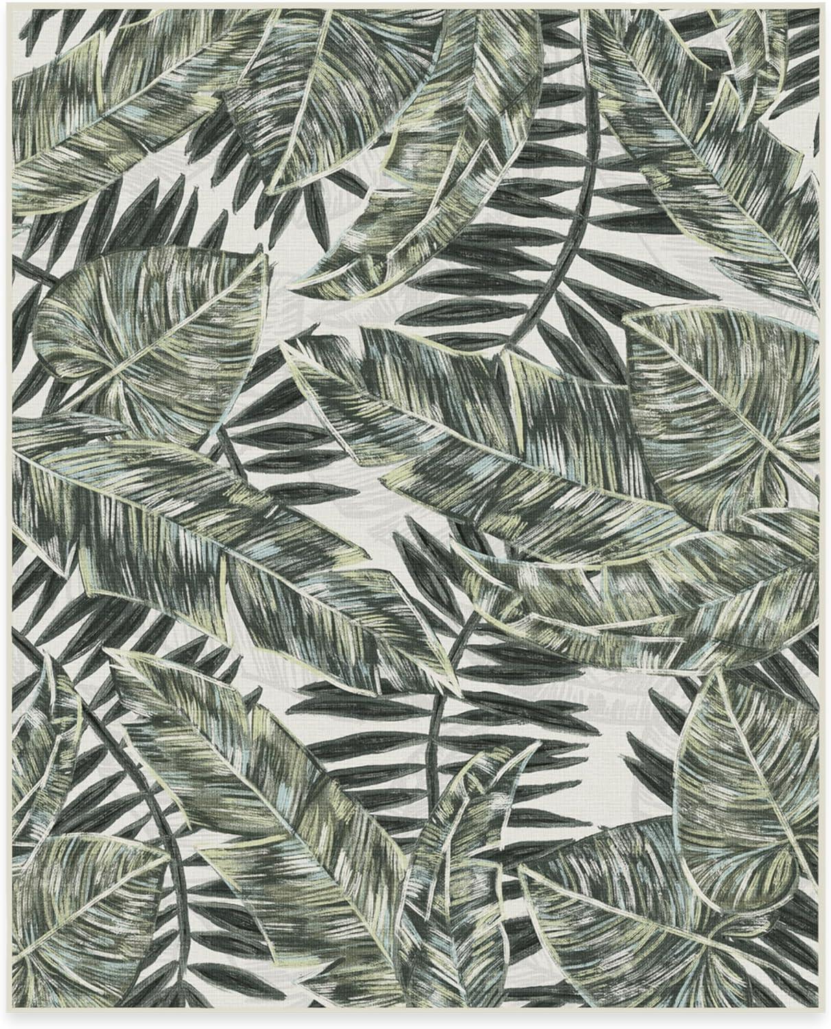 imageRUGGABLE Washable Area Rug Outdoor Watercolor Waves Copper Jade 5x7 StainResistant NonSlip Medium Machine Washable Rugs for Entryway Patio Balcony Deck ampamp Porchwith Standard PadFilifera Palm Green Standard Pad