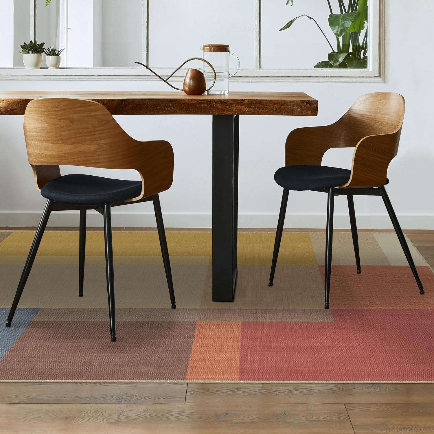 imageRUGGABLE Washable Area Rug Outdoor Watercolor Waves Copper Jade 5x7 StainResistant NonSlip Medium Machine Washable Rugs for Entryway Patio Balcony Deck ampamp Porchwith Standard PadCampo Multicolor Standard Pad