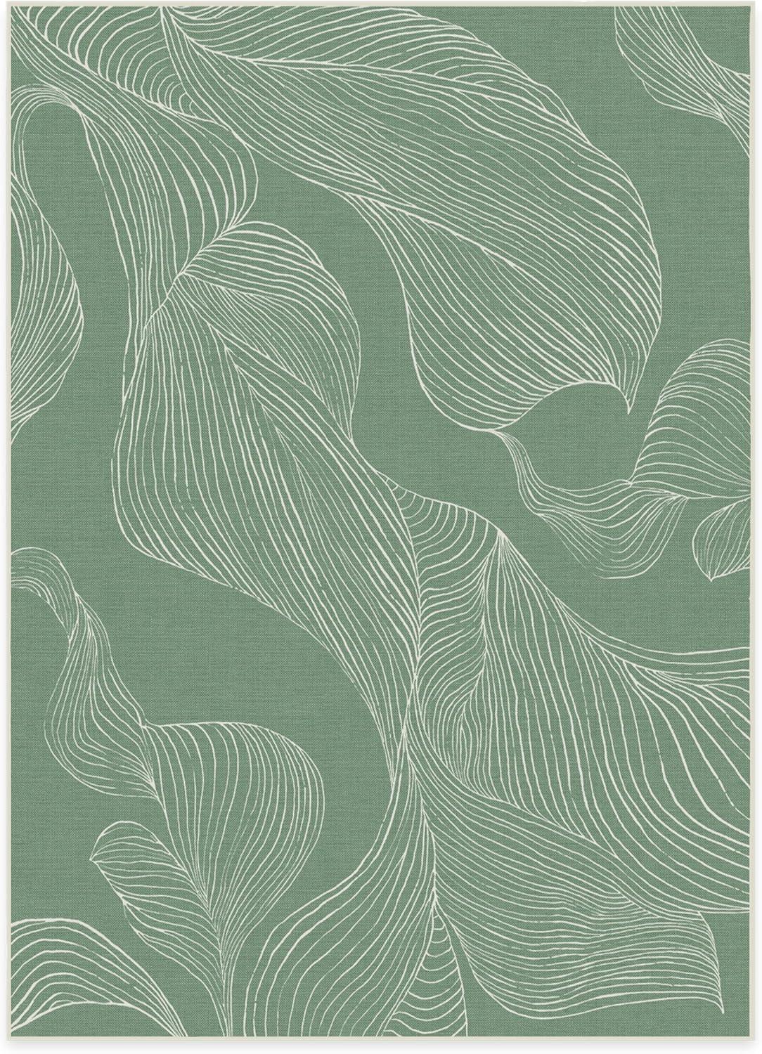 imageRUGGABLE Washable Area Rug Outdoor Watercolor Waves Copper Jade 5x7 StainResistant NonSlip Medium Machine Washable Rugs for Entryway Patio Balcony Deck ampamp Porchwith Standard PadSana Laurel Green Standard Pad