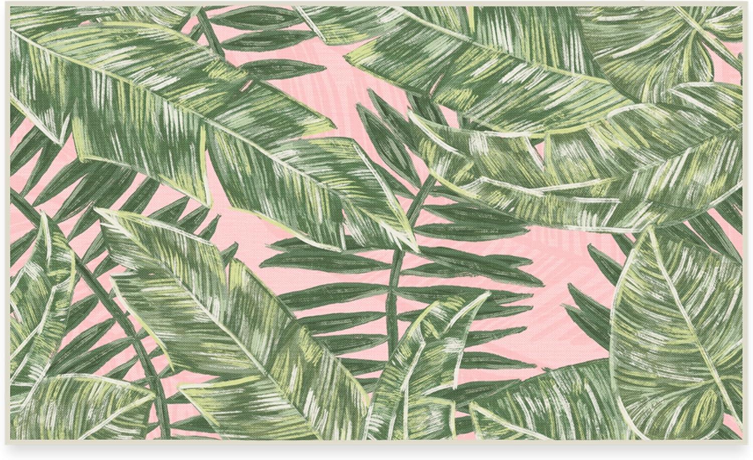 imageRUGGABLE Washable Area Rug Outdoor Watercolor Waves Copper Jade 5x7 StainResistant NonSlip Medium Machine Washable Rugs for Entryway Patio Balcony Deck ampamp Porchwith Standard PadFilifera Palm Pink Standard Pad