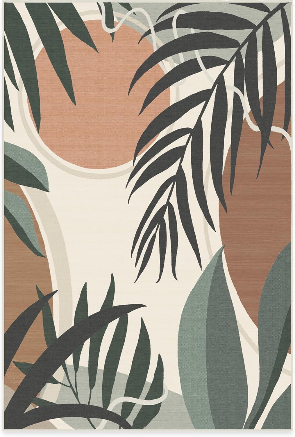 imageRUGGABLE Washable Area Rug Outdoor Watercolor Waves Copper Jade 5x7 StainResistant NonSlip Medium Machine Washable Rugs for Entryway Patio Balcony Deck ampamp Porchwith Standard PadTulum Desert Sage Standard Pad