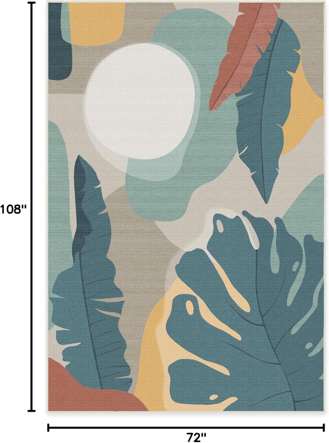 imageRUGGABLE Washable Area Rug Outdoor Watercolor Waves Copper Jade 5x7 StainResistant NonSlip Medium Machine Washable Rugs for Entryway Patio Balcony Deck ampamp Porchwith Standard PadHavana Multicolor Standard Pad