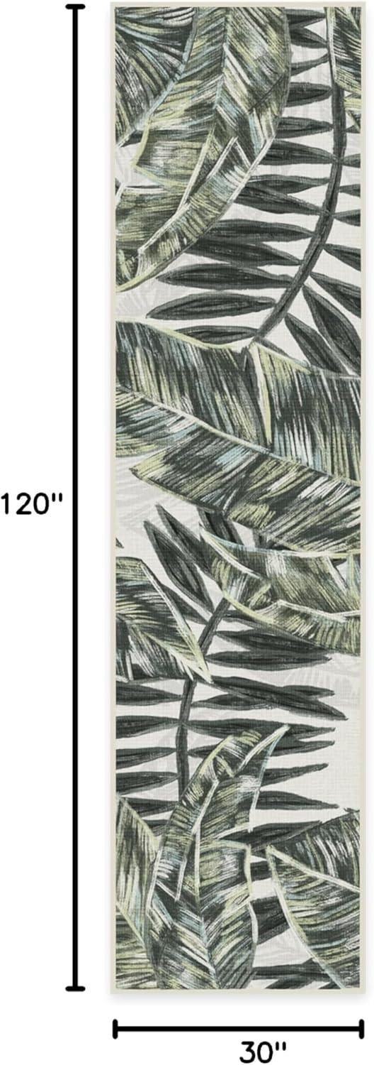 imageRUGGABLE Washable Area Rug Outdoor Watercolor Waves Copper Jade 5x7 StainResistant NonSlip Medium Machine Washable Rugs for Entryway Patio Balcony Deck ampamp Porchwith Standard PadFilifera Palm Green Standard Pad