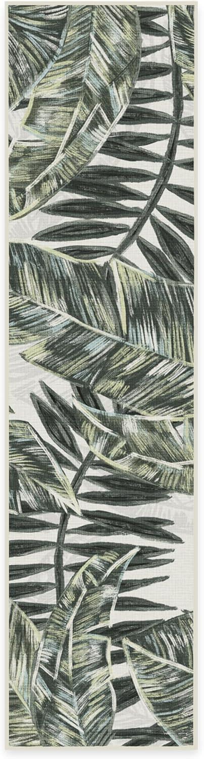 imageRUGGABLE Washable Area Rug Outdoor Watercolor Waves Copper Jade 5x7 StainResistant NonSlip Medium Machine Washable Rugs for Entryway Patio Balcony Deck ampamp Porchwith Standard PadFilifera Palm Green Standard Pad