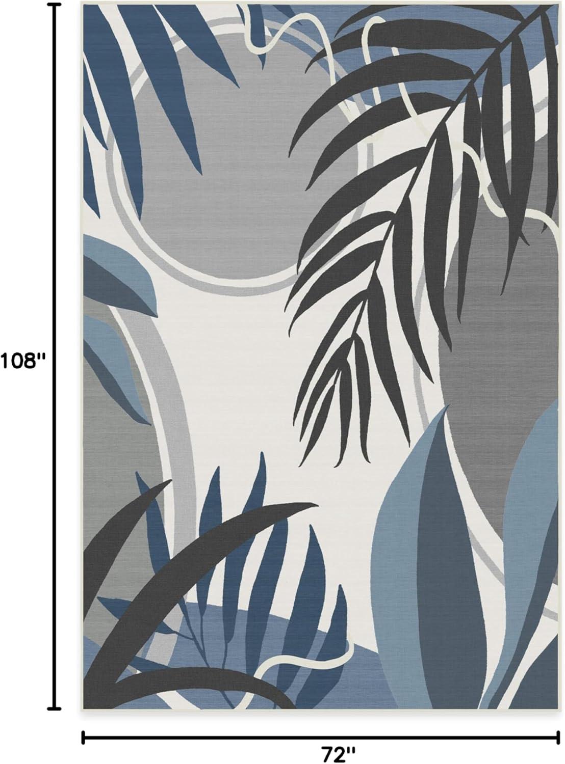 imageRUGGABLE Washable Area Rug Outdoor Watercolor Waves Copper Jade 5x7 StainResistant NonSlip Medium Machine Washable Rugs for Entryway Patio Balcony Deck ampamp Porchwith Standard PadTulum Ivory Blue Standard Pad