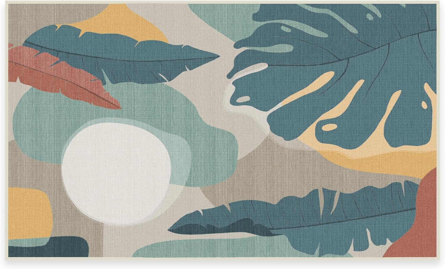 imageRUGGABLE Washable Area Rug Outdoor Watercolor Waves Copper Jade 5x7 StainResistant NonSlip Medium Machine Washable Rugs for Entryway Patio Balcony Deck ampamp Porchwith Standard PadHavana Multicolor Standard Pad