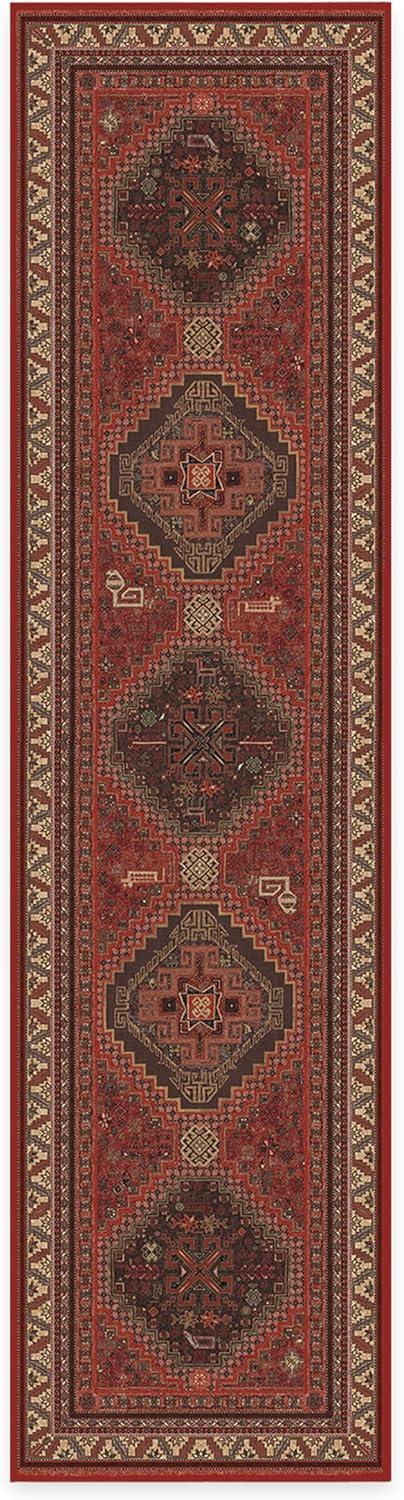 imageRUGGABLE Washable Area Rug Zareen Scarlet Red 6x9 StainResistant NonSlip Medium Machine Washable Rugs for Living Room Bedroom Hallway Entryway ampamp Officewith Standard PadScarlet Red Standard Pad