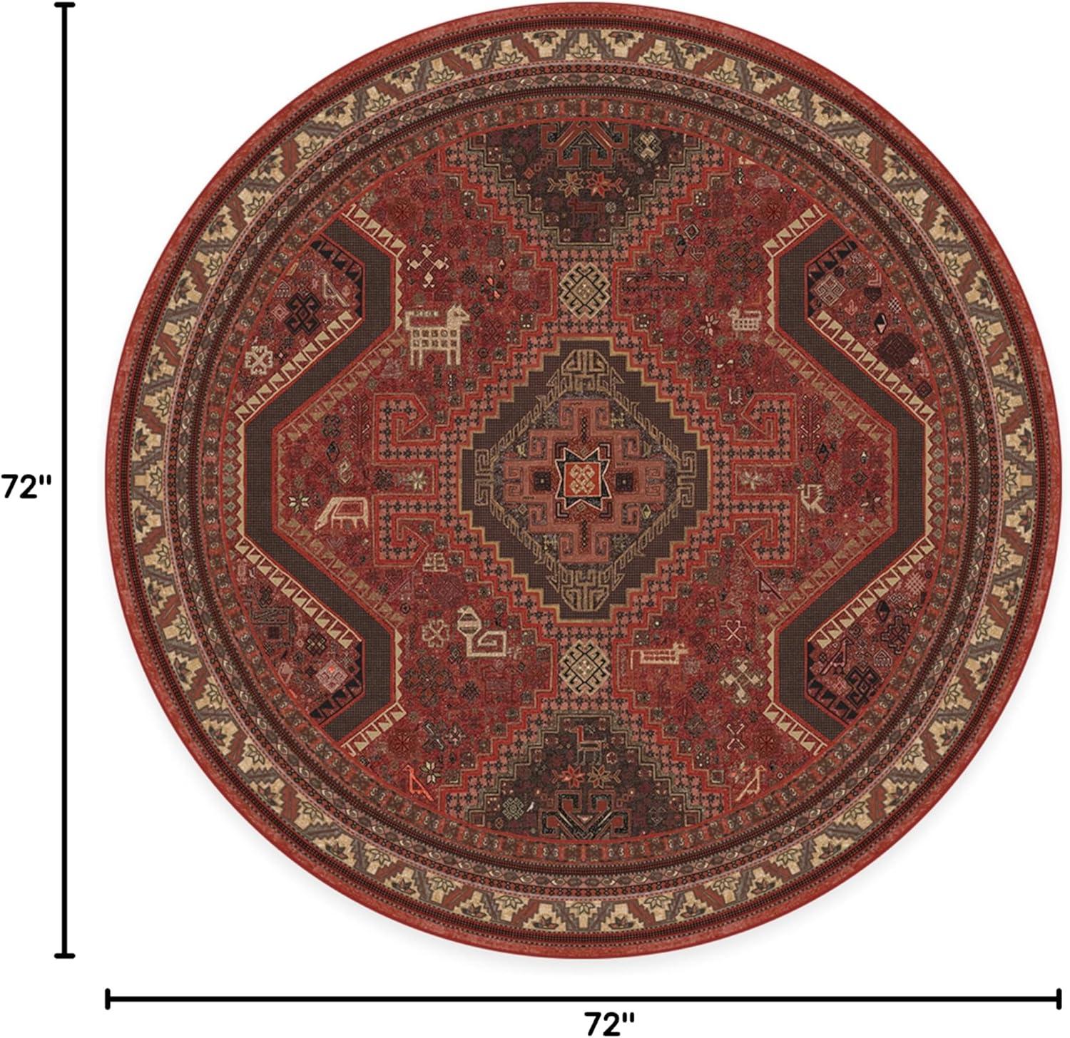 imageRUGGABLE Washable Area Rug Zareen Scarlet Red 6x9 StainResistant NonSlip Medium Machine Washable Rugs for Living Room Bedroom Hallway Entryway ampamp Officewith Standard PadScarlet Red Cushioned Pad