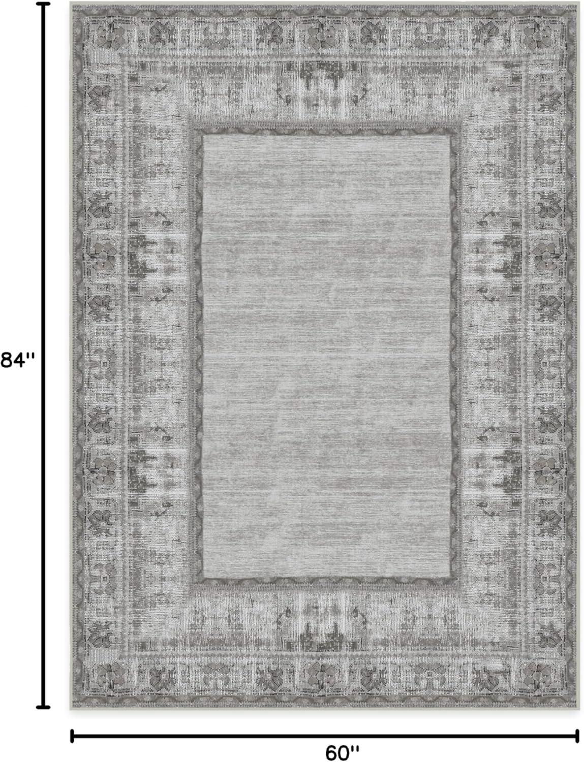 imageRUGGABLE Washable Area Rug Zinnia Blue 3x5 StainResistant NonSlip Small Machine Washable Rugs for Living Room Bedroom Hallway Entryway ampamp Officewith Standard PadGrey Standard Pad