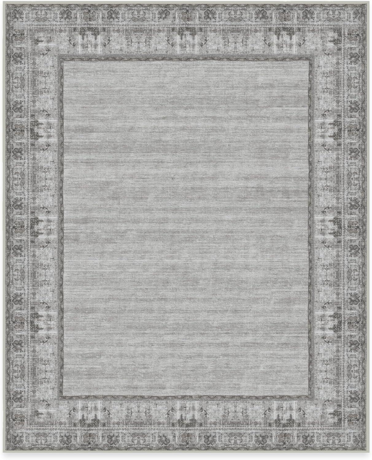 imageRUGGABLE Washable Area Rug Zinnia Blue 3x5 StainResistant NonSlip Small Machine Washable Rugs for Living Room Bedroom Hallway Entryway ampamp Officewith Standard PadGrey Cushioned Pad