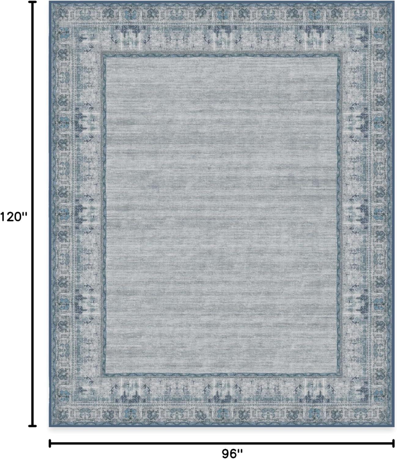 imageRUGGABLE Washable Area Rug Zinnia Blue 3x5 StainResistant NonSlip Small Machine Washable Rugs for Living Room Bedroom Hallway Entryway ampamp Officewith Standard PadBlue Standard Pad