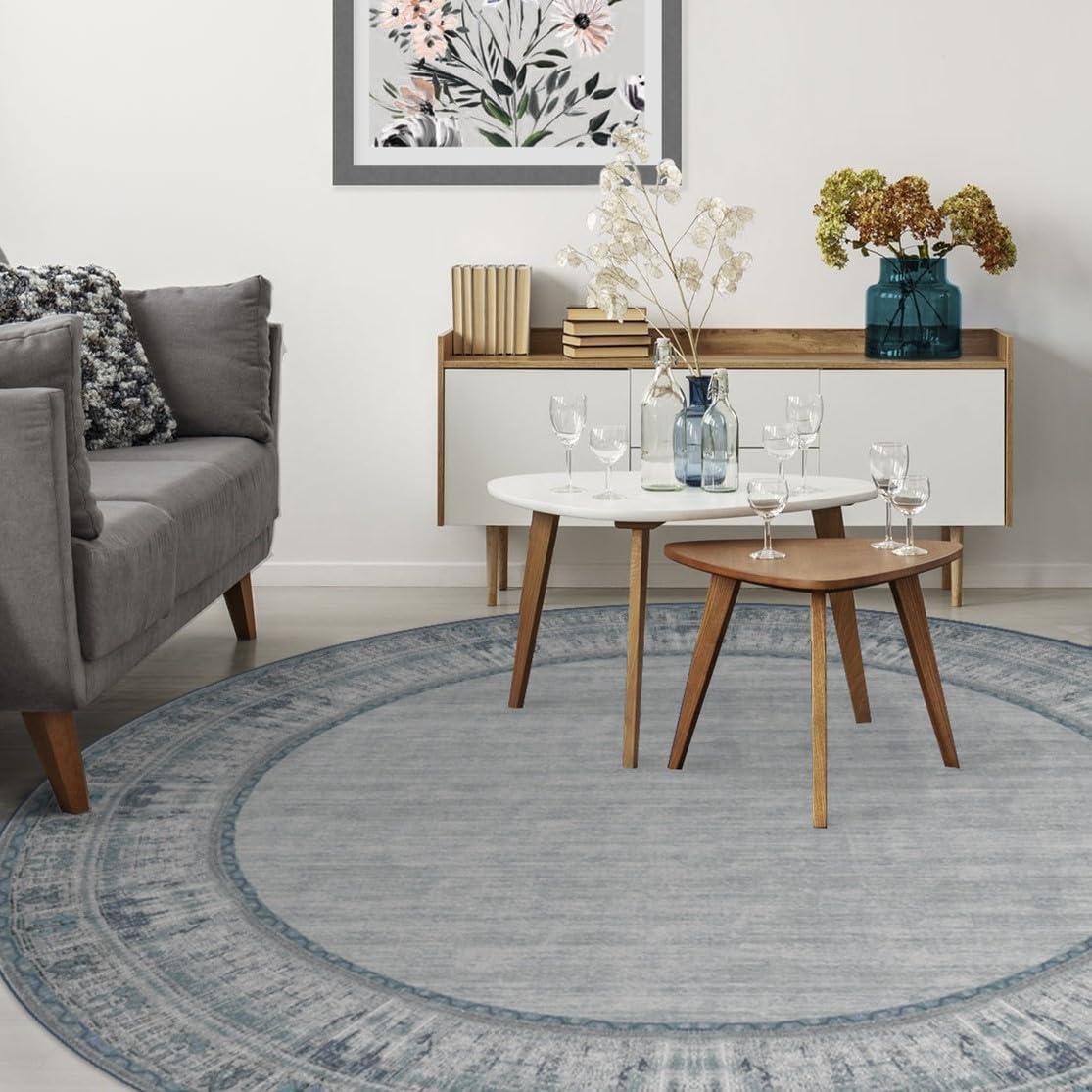 imageRUGGABLE Washable Area Rug Zinnia Blue 3x5 StainResistant NonSlip Small Machine Washable Rugs for Living Room Bedroom Hallway Entryway ampamp Officewith Standard PadBlue Standard Pad