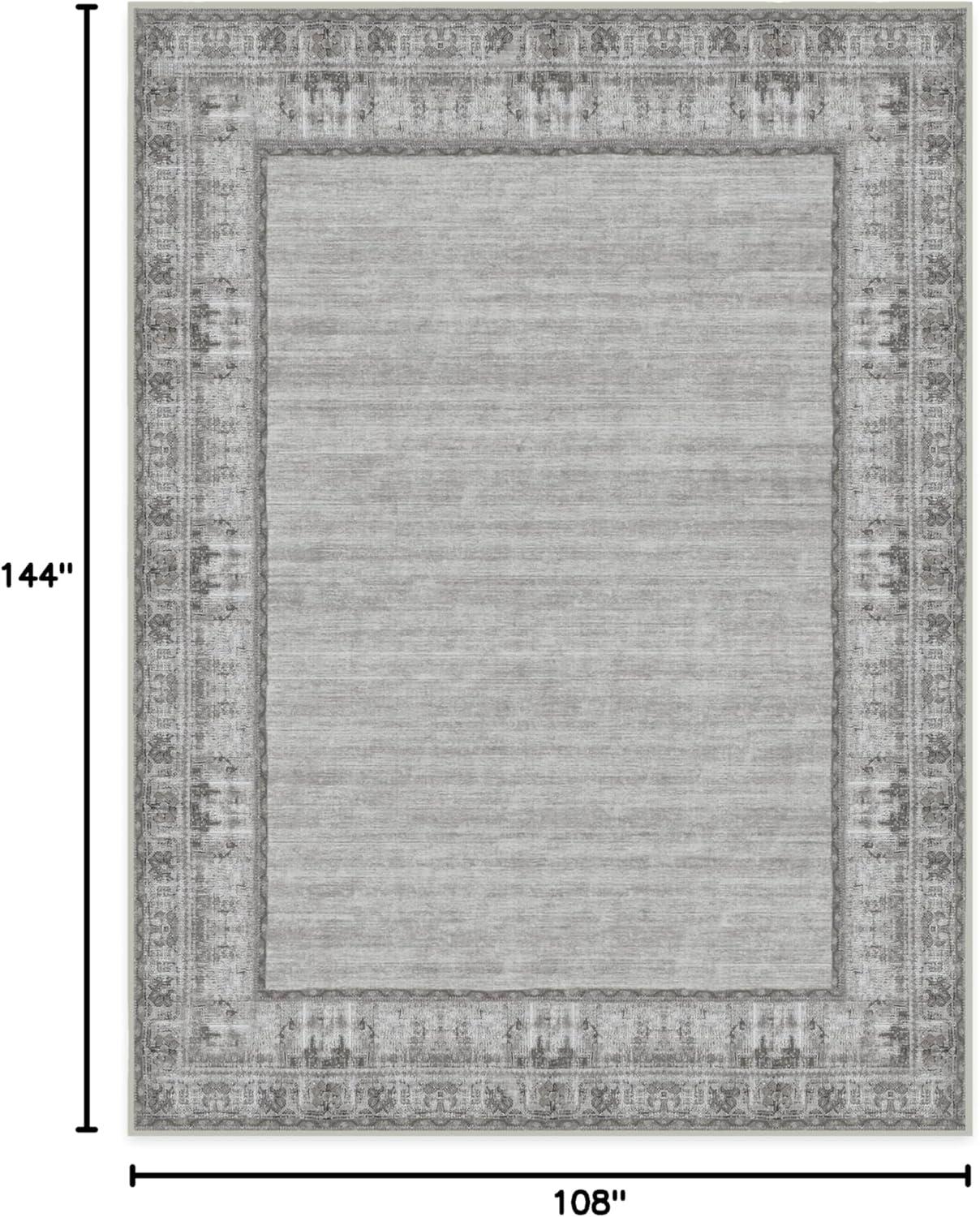imageRUGGABLE Washable Area Rug Zinnia Blue 3x5 StainResistant NonSlip Small Machine Washable Rugs for Living Room Bedroom Hallway Entryway ampamp Officewith Standard PadGrey Standard Pad