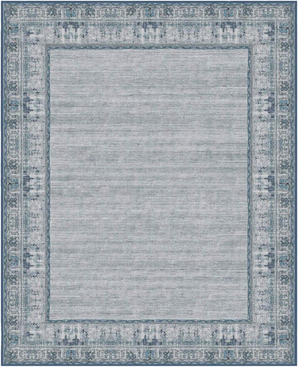 imageRUGGABLE Washable Area Rug Zinnia Blue 3x5 StainResistant NonSlip Small Machine Washable Rugs for Living Room Bedroom Hallway Entryway ampamp Officewith Standard PadBlue Standard Pad