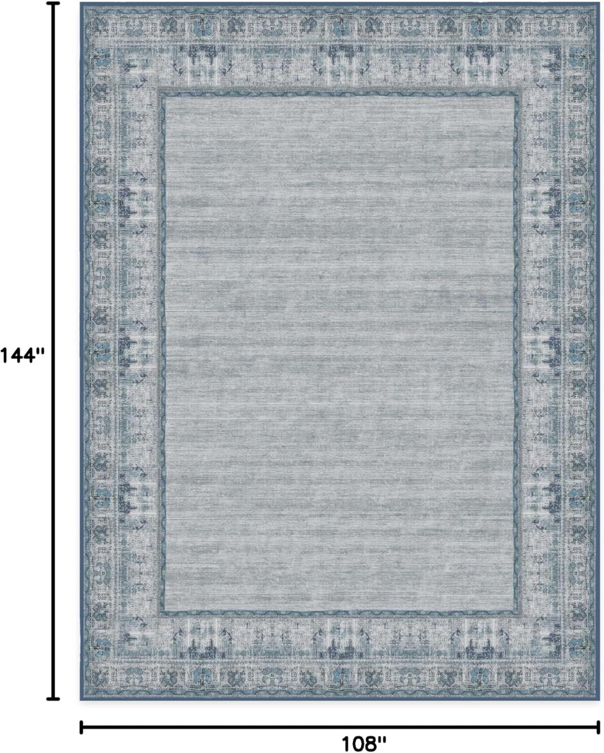 imageRUGGABLE Washable Area Rug Zinnia Blue 3x5 StainResistant NonSlip Small Machine Washable Rugs for Living Room Bedroom Hallway Entryway ampamp Officewith Standard PadBlue Standard Pad