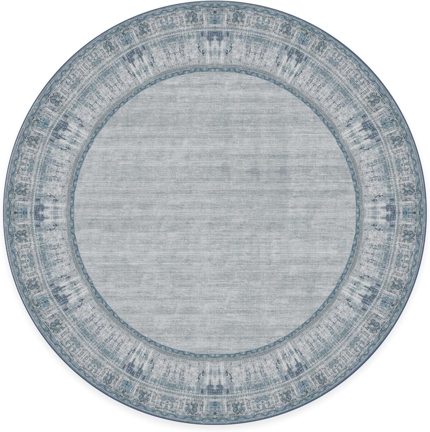 imageRUGGABLE Washable Area Rug Zinnia Blue 3x5 StainResistant NonSlip Small Machine Washable Rugs for Living Room Bedroom Hallway Entryway ampamp Officewith Standard PadBlue Standard Pad