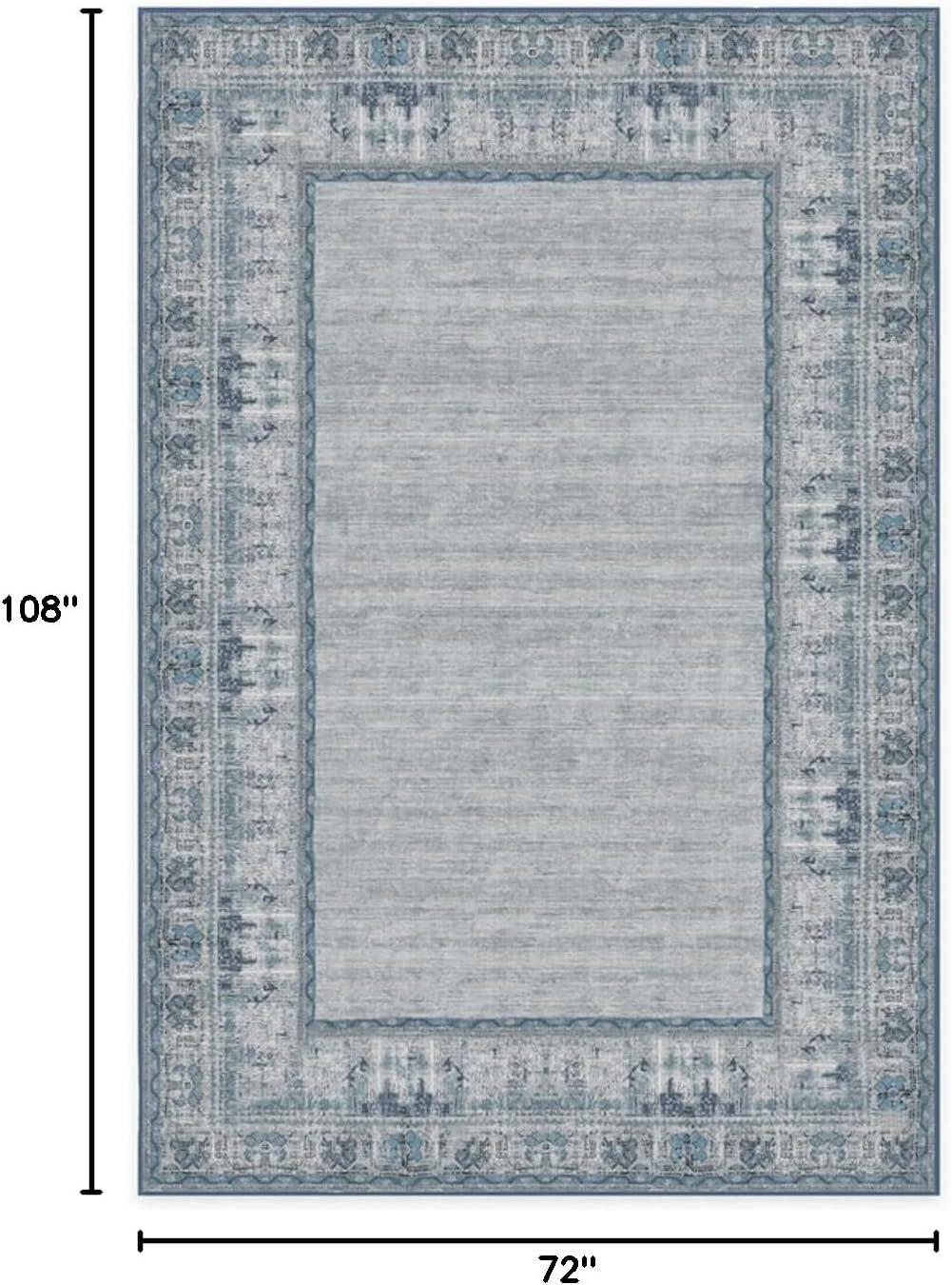 imageRUGGABLE Washable Area Rug Zinnia Blue 3x5 StainResistant NonSlip Small Machine Washable Rugs for Living Room Bedroom Hallway Entryway ampamp Officewith Standard PadBlue Cushioned Pad