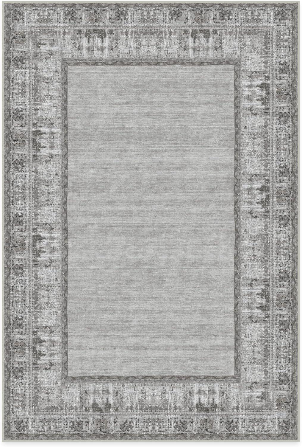 imageRUGGABLE Washable Area Rug Zinnia Blue 3x5 StainResistant NonSlip Small Machine Washable Rugs for Living Room Bedroom Hallway Entryway ampamp Officewith Standard PadGrey Cushioned Pad