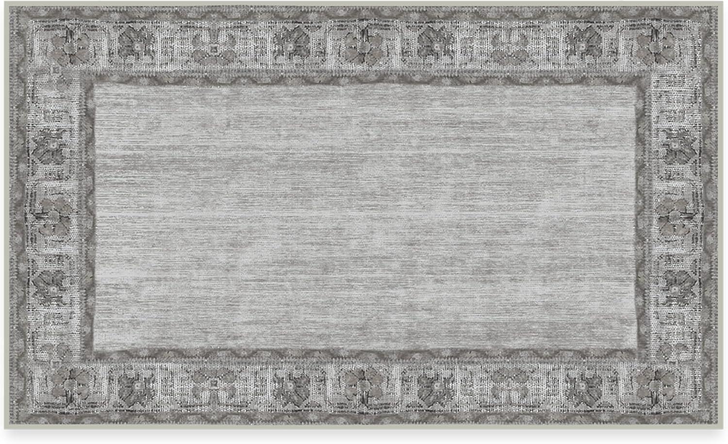 imageRUGGABLE Washable Area Rug Zinnia Blue 3x5 StainResistant NonSlip Small Machine Washable Rugs for Living Room Bedroom Hallway Entryway ampamp Officewith Standard PadGrey Cushioned Pad