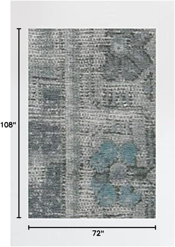 imageRUGGABLE Washable Area Rug Zinnia Blue 3x5 StainResistant NonSlip Small Machine Washable Rugs for Living Room Bedroom Hallway Entryway ampamp Officewith Standard PadBlue Standard Pad