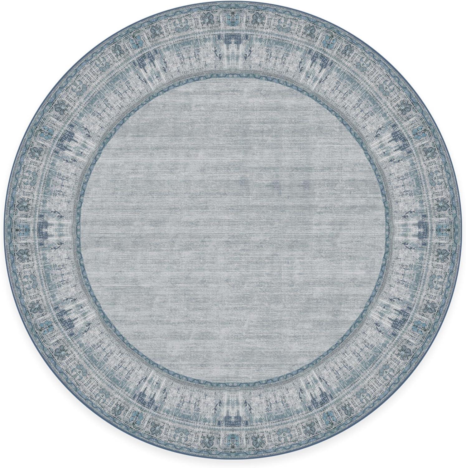 imageRUGGABLE Washable Area Rug Zinnia Blue 3x5 StainResistant NonSlip Small Machine Washable Rugs for Living Room Bedroom Hallway Entryway ampamp Officewith Standard PadBlue Standard Pad