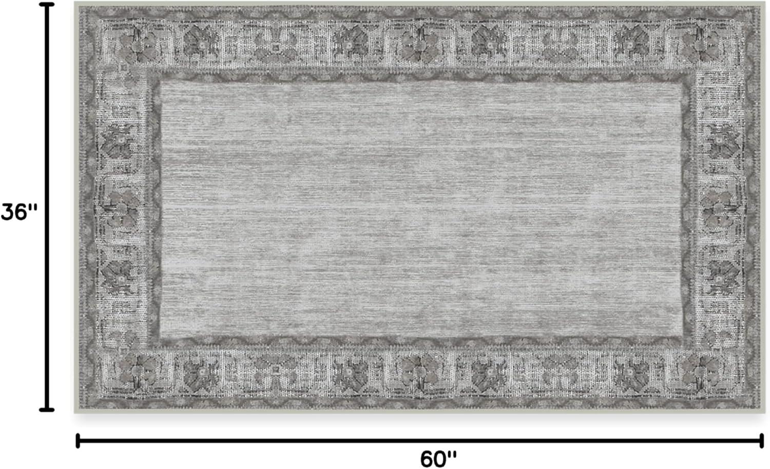 imageRUGGABLE Washable Area Rug Zinnia Blue 3x5 StainResistant NonSlip Small Machine Washable Rugs for Living Room Bedroom Hallway Entryway ampamp Officewith Standard PadGrey Standard Pad