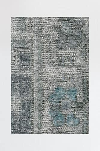 imageRUGGABLE Washable Area Rug Zinnia Blue 3x5 StainResistant NonSlip Small Machine Washable Rugs for Living Room Bedroom Hallway Entryway ampamp Officewith Standard PadBlue Standard Pad