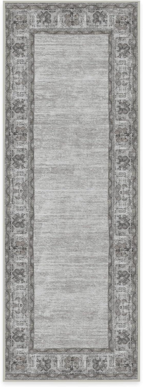 imageRUGGABLE Washable Area Rug Zinnia Blue 3x5 StainResistant NonSlip Small Machine Washable Rugs for Living Room Bedroom Hallway Entryway ampamp Officewith Standard PadGrey Cushioned Pad