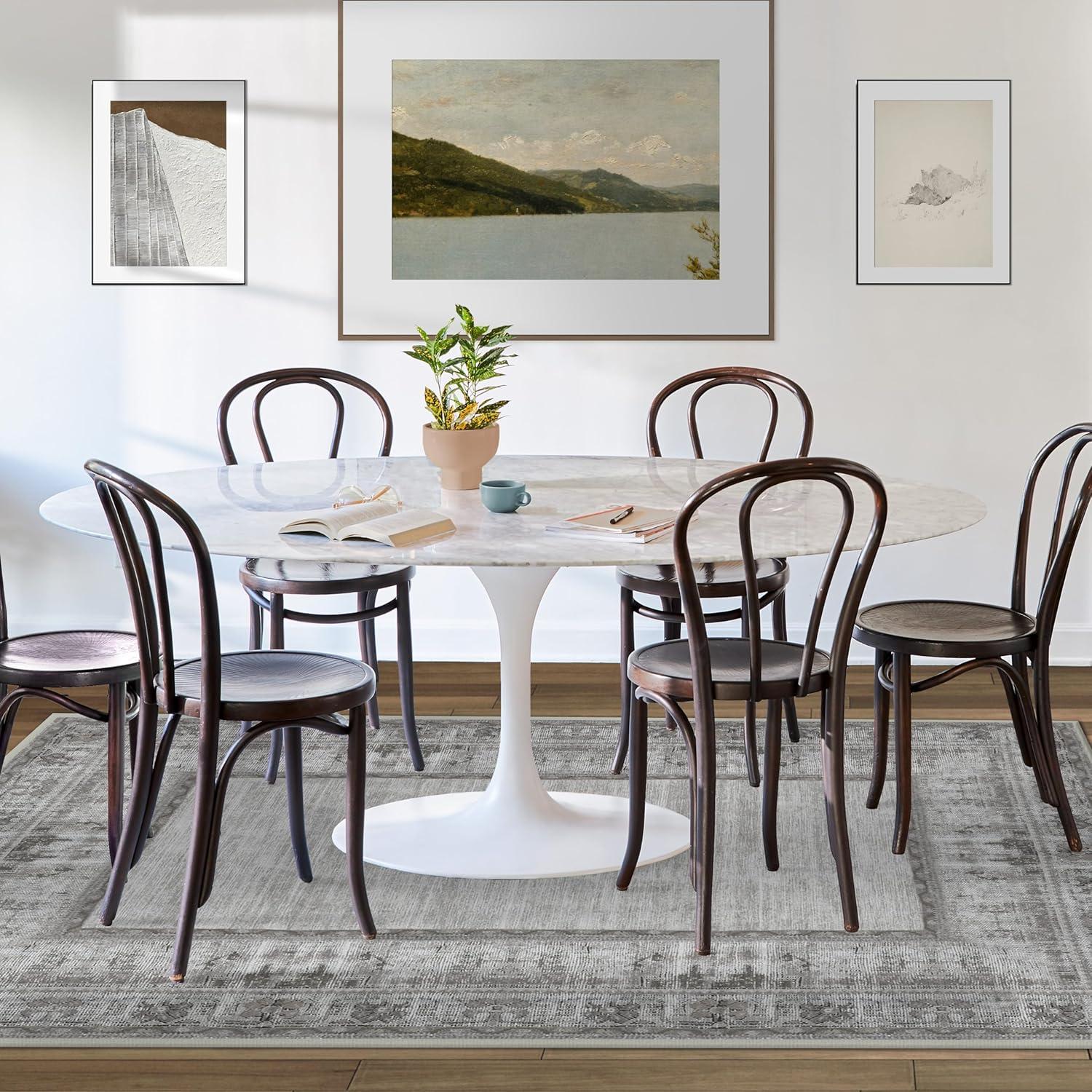 imageRUGGABLE Washable Area Rug Zinnia Blue 3x5 StainResistant NonSlip Small Machine Washable Rugs for Living Room Bedroom Hallway Entryway ampamp Officewith Standard PadGrey Cushioned Pad