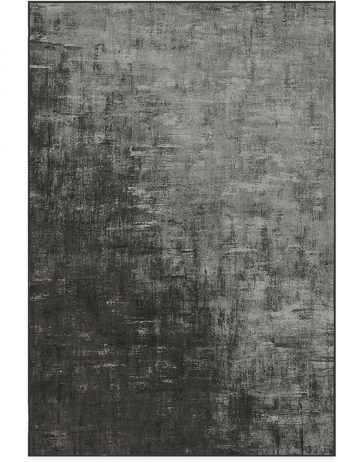 imageRUGGABLE Washable Modern Area Rug Impasto Natural 3x5 StainResistant NonSlip Small Machine Washable Rugs for Living Room Bedroom Hallway Entryway ampamp Officewith Standard PadGreyscale Cushioned Pad