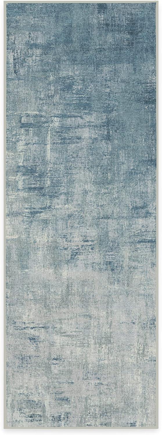 imageRUGGABLE Washable Modern Area Rug Impasto Natural 3x5 StainResistant NonSlip Small Machine Washable Rugs for Living Room Bedroom Hallway Entryway ampamp Officewith Standard PadSlate Blue Standard Pad