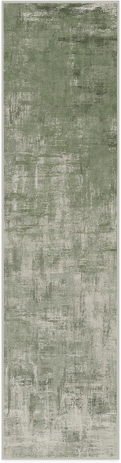 imageRUGGABLE Washable Modern Area Rug Impasto Natural 3x5 StainResistant NonSlip Small Machine Washable Rugs for Living Room Bedroom Hallway Entryway ampamp Officewith Standard PadSage Green Standard Pad