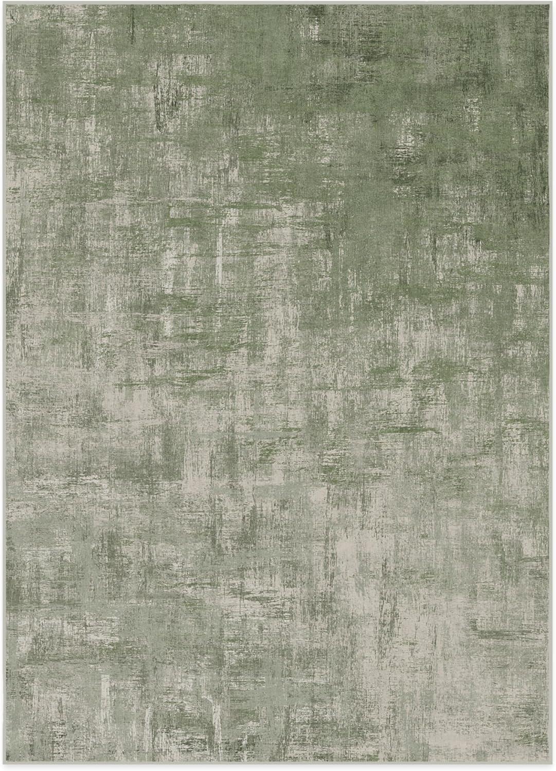 imageRUGGABLE Washable Modern Area Rug Impasto Natural 3x5 StainResistant NonSlip Small Machine Washable Rugs for Living Room Bedroom Hallway Entryway ampamp Officewith Standard PadSage Green Standard Pad