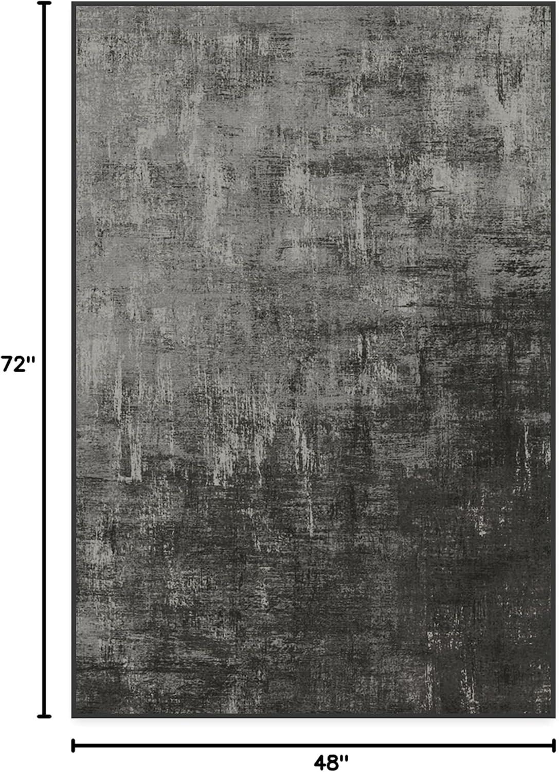 imageRUGGABLE Washable Modern Area Rug Impasto Natural 3x5 StainResistant NonSlip Small Machine Washable Rugs for Living Room Bedroom Hallway Entryway ampamp Officewith Standard PadGreyscale Cushioned Pad