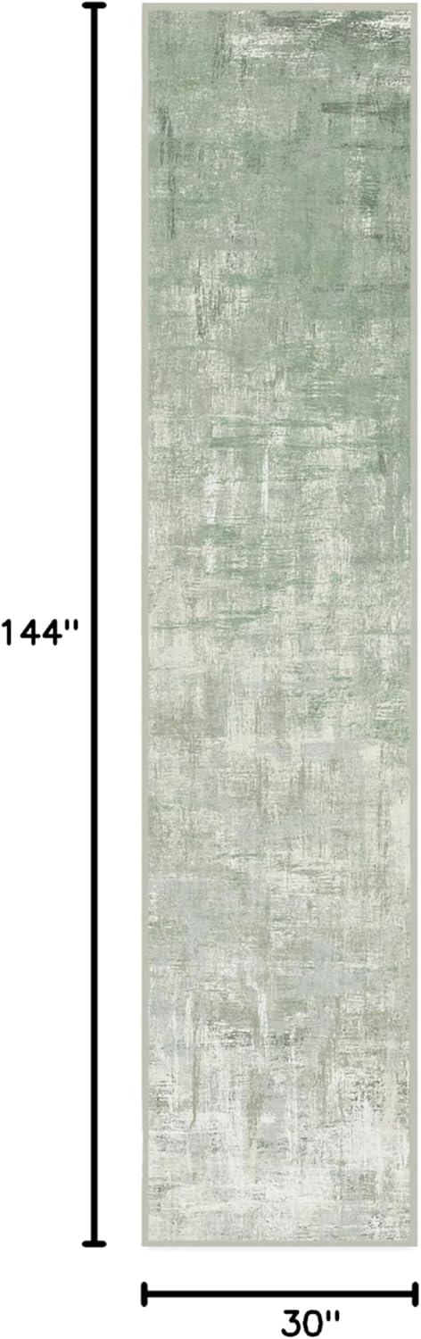 imageRUGGABLE Washable Modern Area Rug Impasto Natural 3x5 StainResistant NonSlip Small Machine Washable Rugs for Living Room Bedroom Hallway Entryway ampamp Officewith Standard PadSage Green Standard Pad