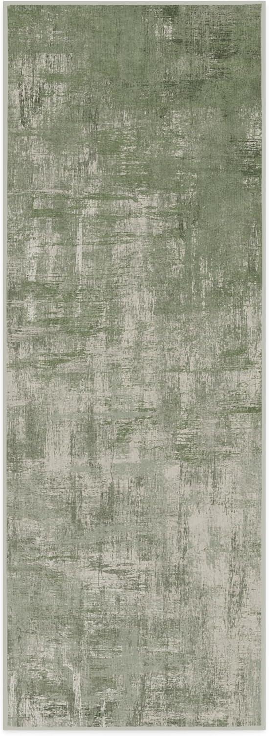 imageRUGGABLE Washable Modern Area Rug Impasto Natural 3x5 StainResistant NonSlip Small Machine Washable Rugs for Living Room Bedroom Hallway Entryway ampamp Officewith Standard PadSage Green Cushioned Pad