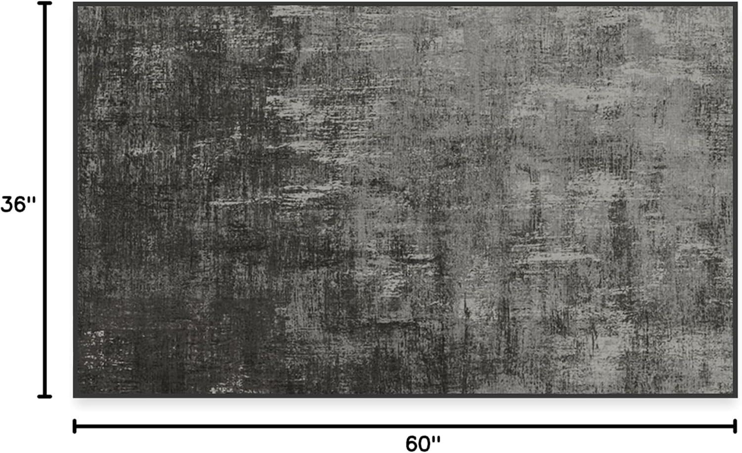 imageRUGGABLE Washable Modern Area Rug Impasto Natural 3x5 StainResistant NonSlip Small Machine Washable Rugs for Living Room Bedroom Hallway Entryway ampamp Officewith Standard PadGreyscale Cushioned Pad