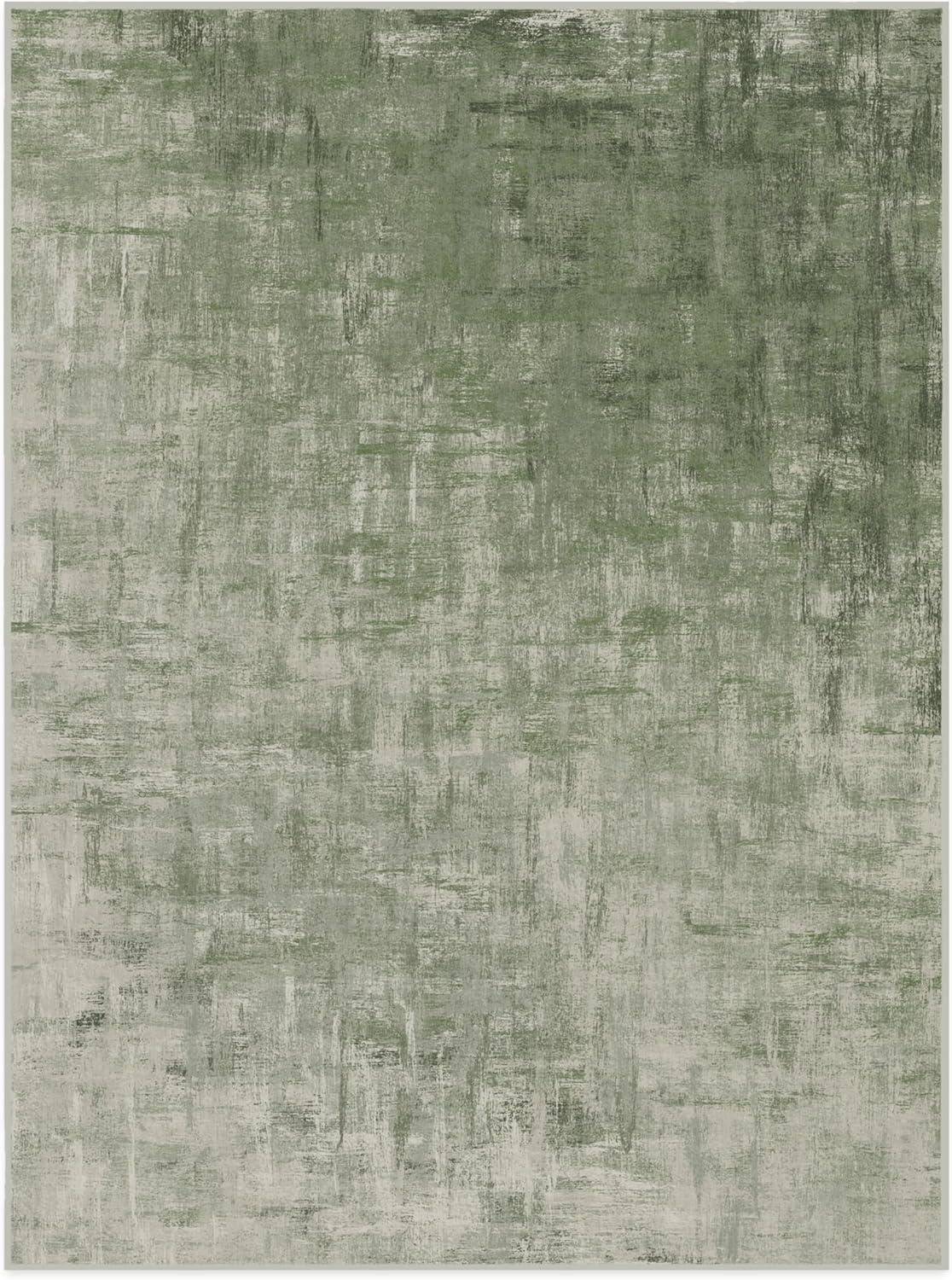 imageRUGGABLE Washable Modern Area Rug Impasto Natural 3x5 StainResistant NonSlip Small Machine Washable Rugs for Living Room Bedroom Hallway Entryway ampamp Officewith Standard PadSage Green Cushioned Pad