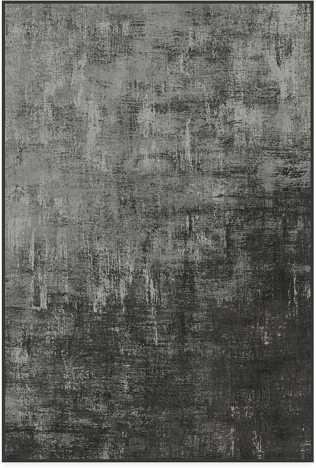 imageRUGGABLE Washable Modern Area Rug Impasto Natural 3x5 StainResistant NonSlip Small Machine Washable Rugs for Living Room Bedroom Hallway Entryway ampamp Officewith Standard PadGreyscale Cushioned Pad