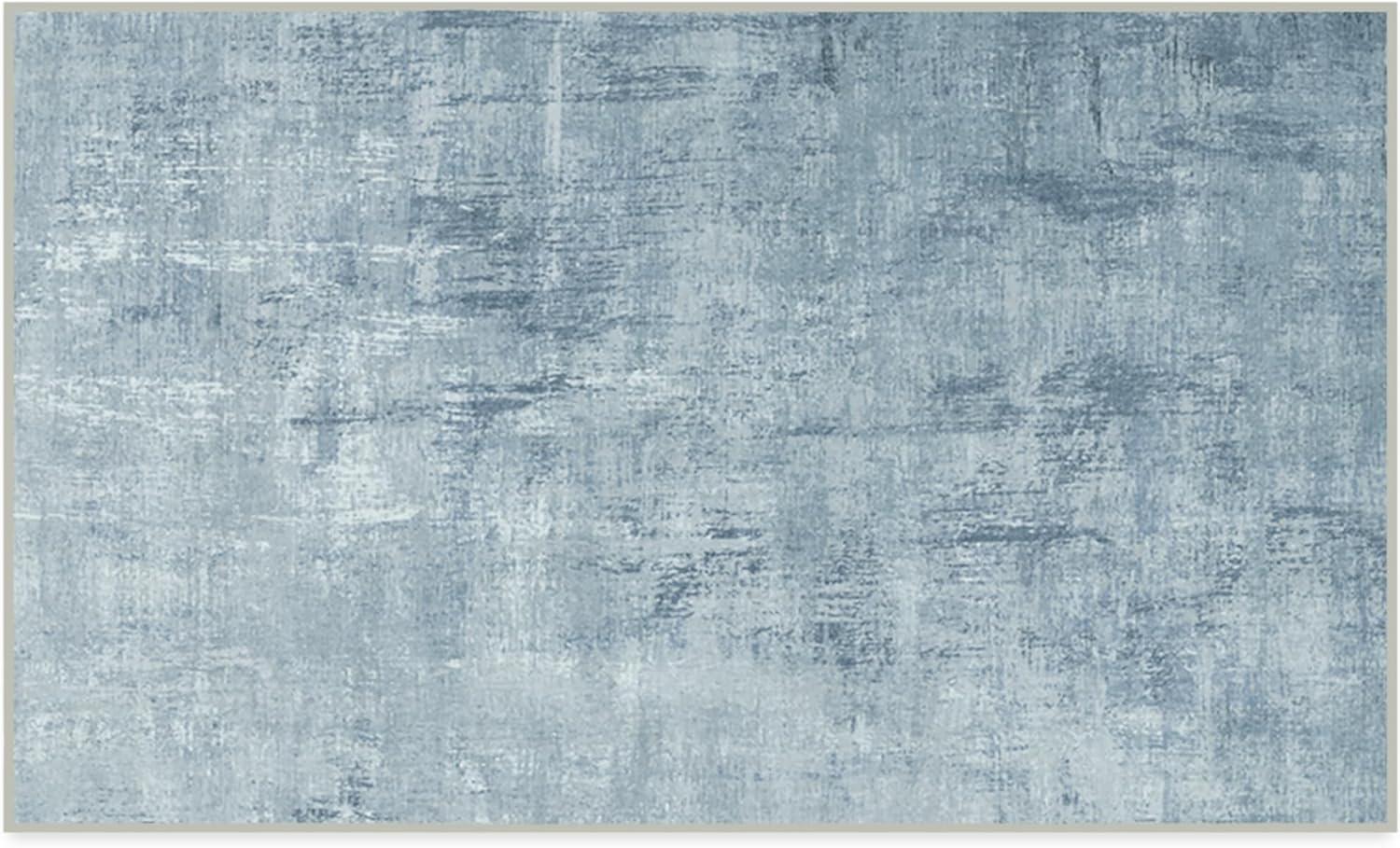 imageRUGGABLE Washable Modern Area Rug Impasto Natural 3x5 StainResistant NonSlip Small Machine Washable Rugs for Living Room Bedroom Hallway Entryway ampamp Officewith Standard PadSlate Blue Standard Pad