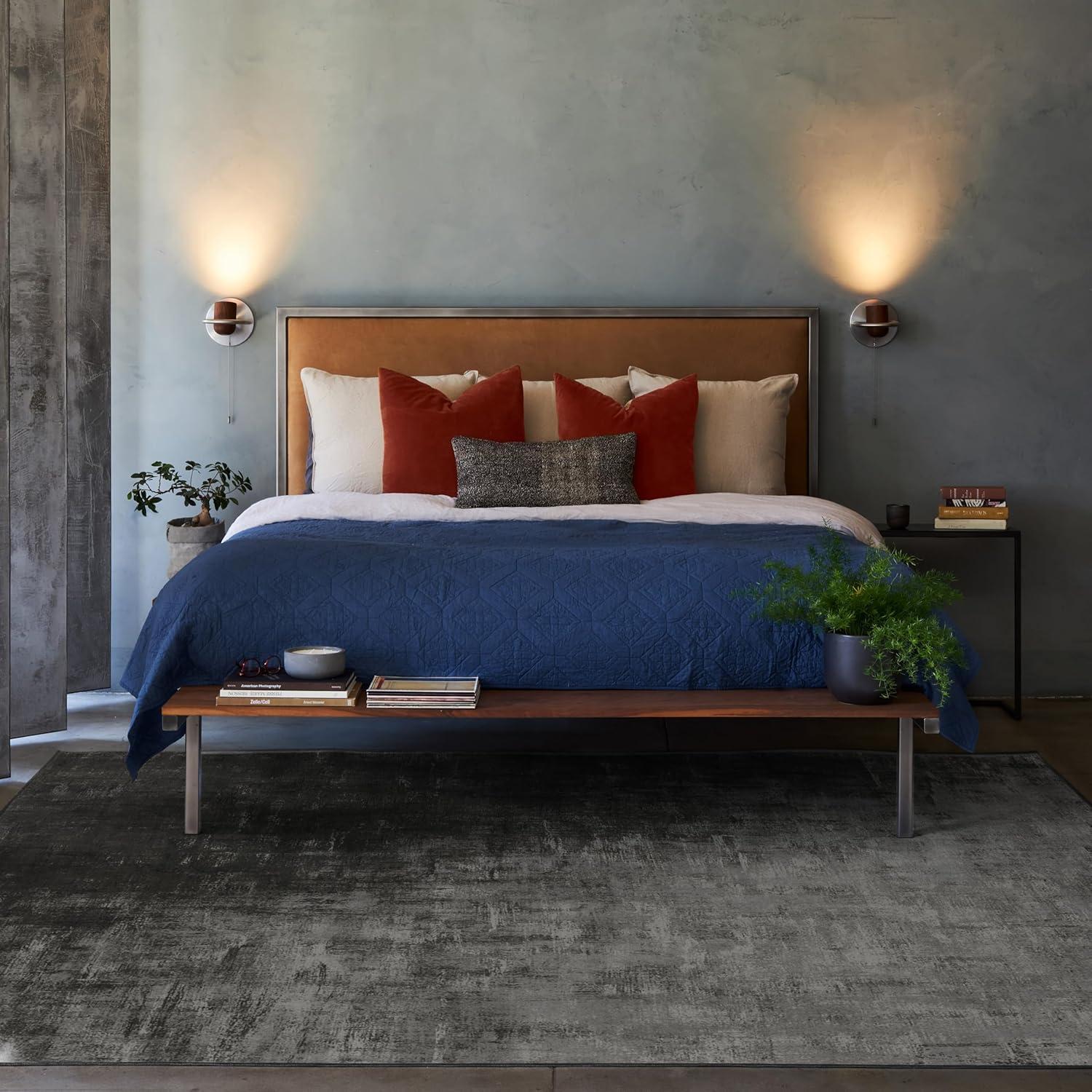 imageRUGGABLE Washable Modern Area Rug Impasto Natural 3x5 StainResistant NonSlip Small Machine Washable Rugs for Living Room Bedroom Hallway Entryway ampamp Officewith Standard PadGrey Scale Standard Pad