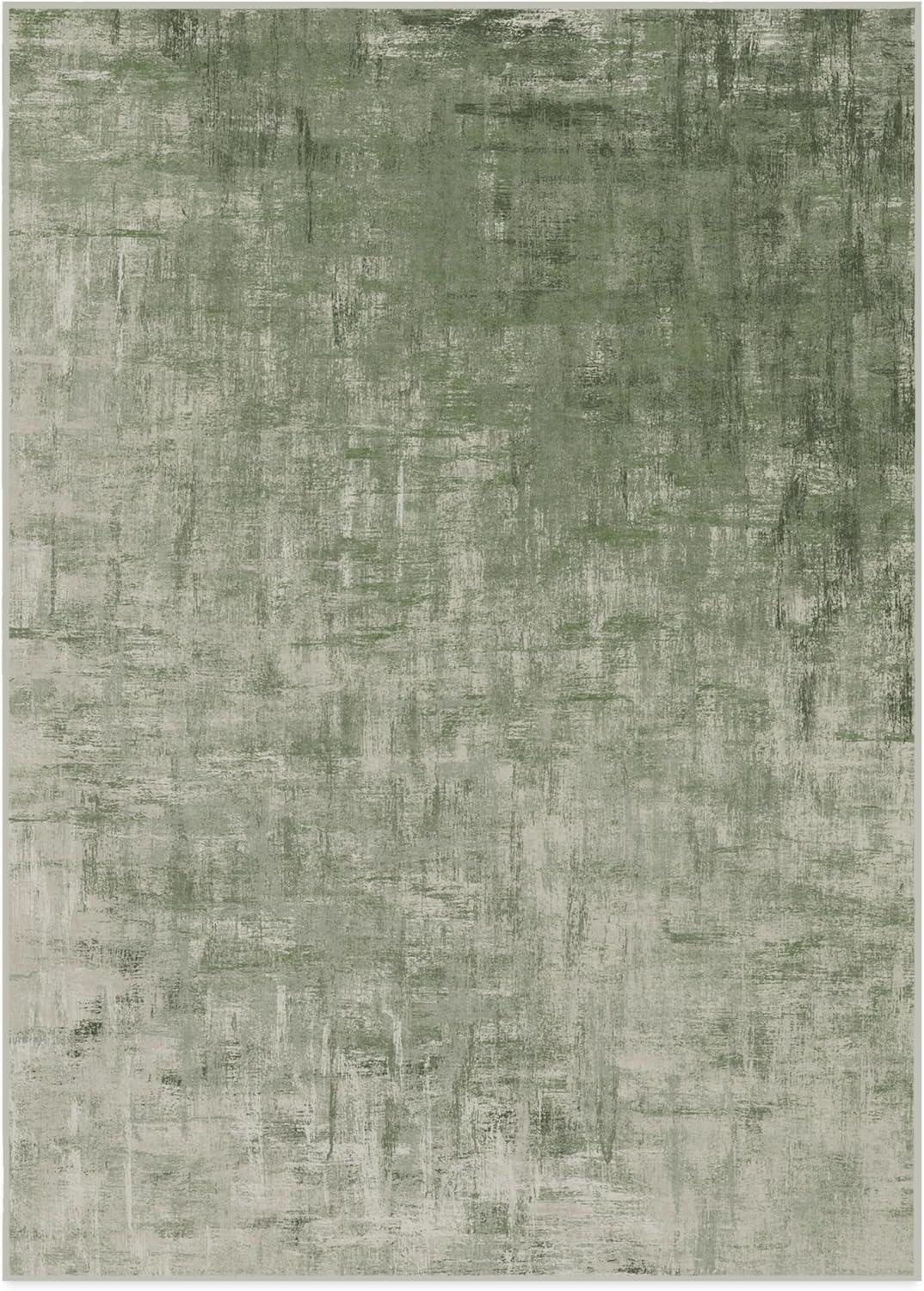 imageRUGGABLE Washable Modern Area Rug Impasto Natural 3x5 StainResistant NonSlip Small Machine Washable Rugs for Living Room Bedroom Hallway Entryway ampamp Officewith Standard PadSage Green Cushioned Pad