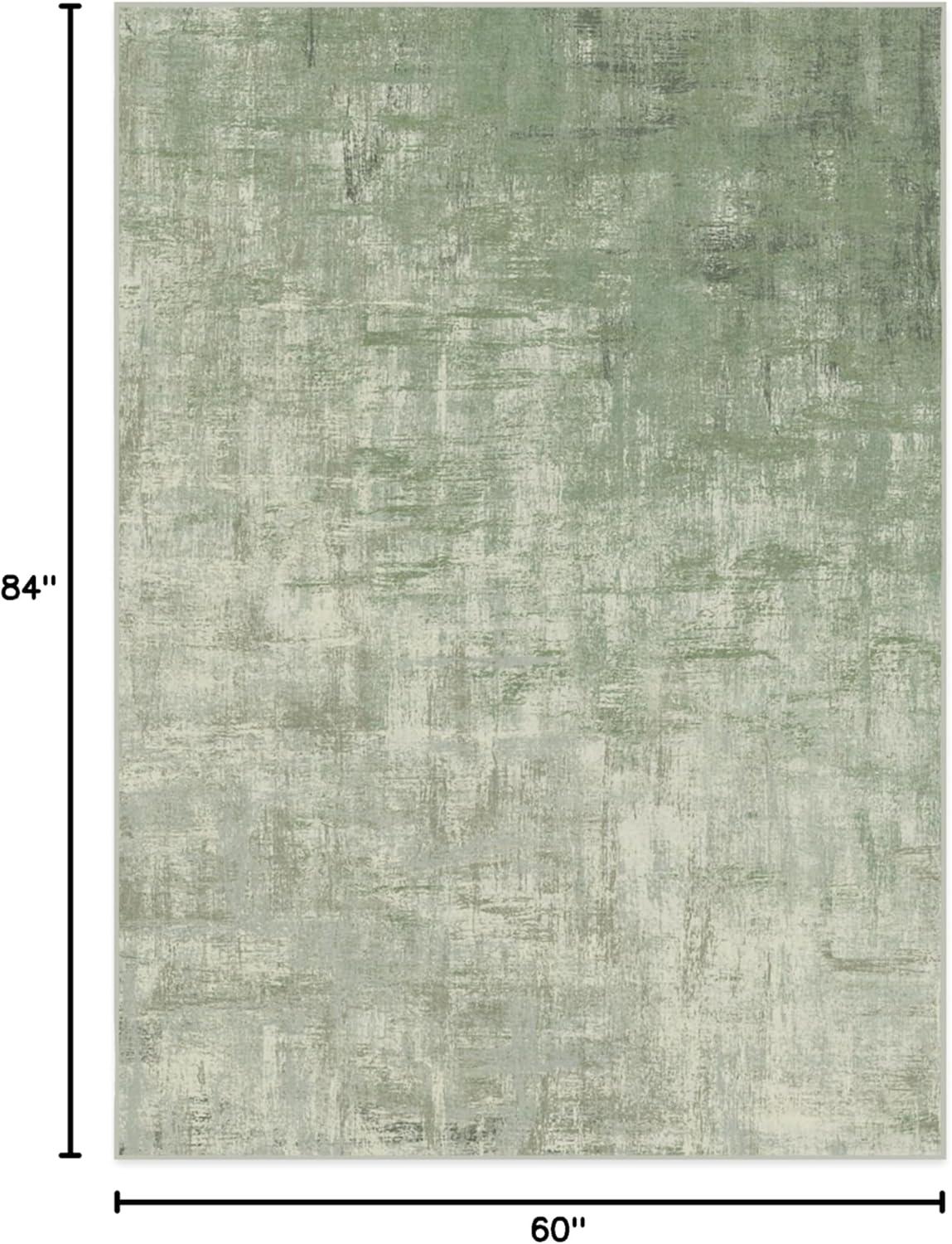 imageRUGGABLE Washable Modern Area Rug Impasto Natural 3x5 StainResistant NonSlip Small Machine Washable Rugs for Living Room Bedroom Hallway Entryway ampamp Officewith Standard PadSage Green Cushioned Pad