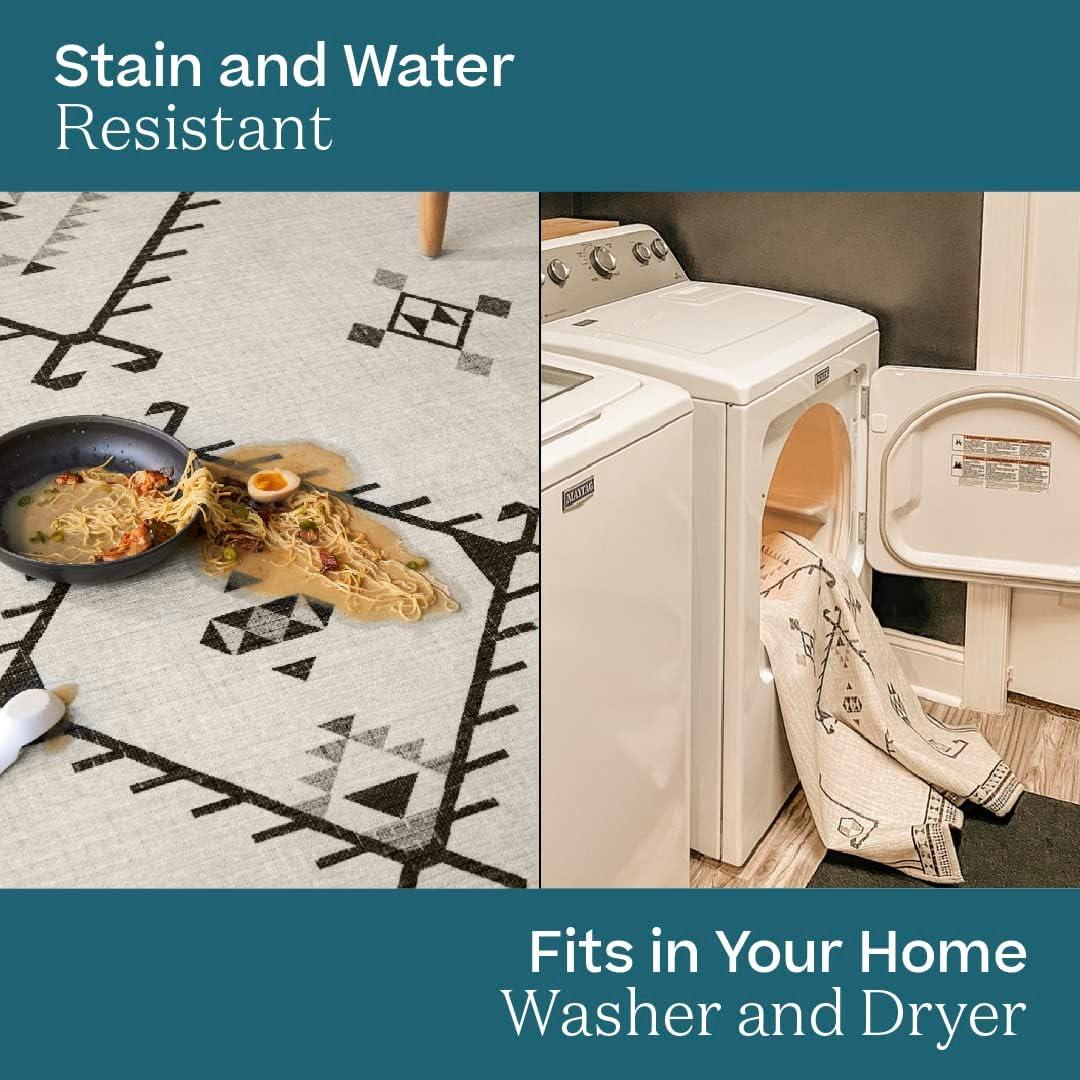 imageRUGGABLE Washable Vintage Area Rug  Celestine Coral 3x5 StainResistant NonSlip  Small Machine Washable Rugs for Living Room Bedroom Hallway Entryway ampamp Officewith Standard PadTeal Blue  Standard Pad